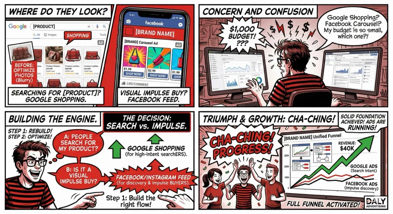 Facebook Ads vs Google Ads for Ecommerce: Where to Spend Your First $1,000